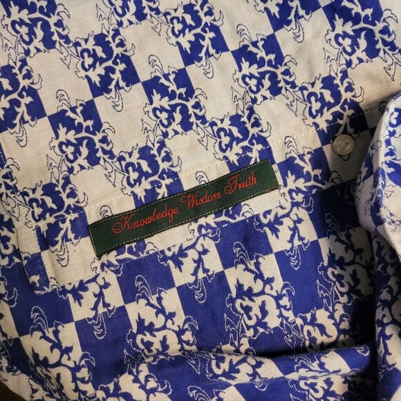Robert Graham Button Front Shirt 2XL Blue White Multi Preppy - Picture 6 of 12